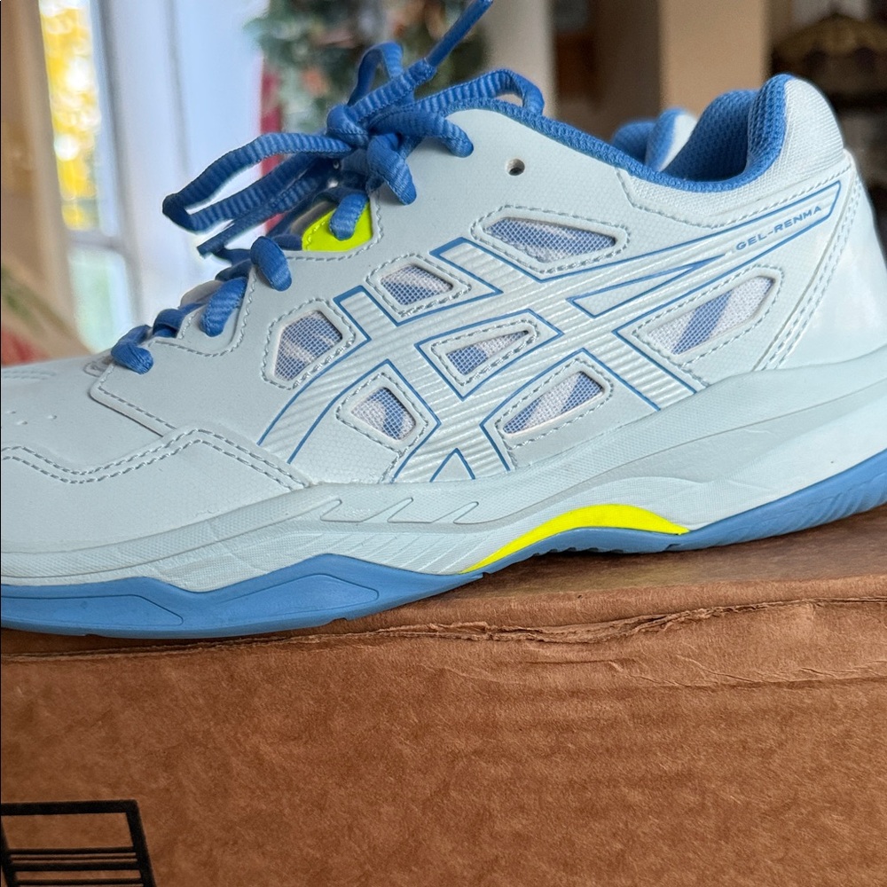 Asics Athletic Shoes in Blue and Yellow